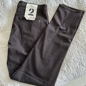 New with tags Rag & Bone slim fit brown jeans, 33w 32l